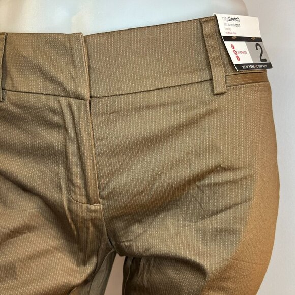 New York & Co Women's Brown Pinstripe CityStretch 7th Ave Pant - Size 2 - NWT - Picture 3 of 6